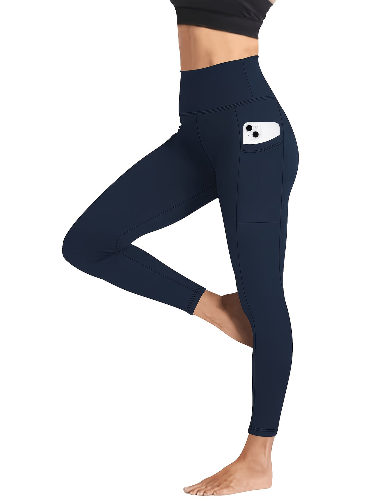 Side-Pocket Workout Leggings for Women, 5-Pack Mixed-Color High-Waisted Stretch Yoga Pants with Soft Feel for Gym, Pilates and Everyday Active Outfits