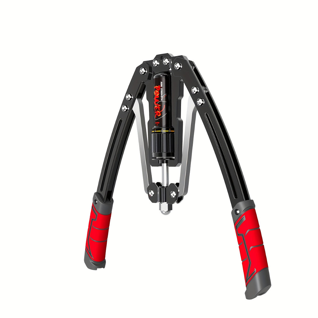 20-Level Hydraulic Arm Trainer in Red, Carbon Steel Foldable Home Gym Equipment with Non-Slip Handles and Listed 22–440 lb Resistance