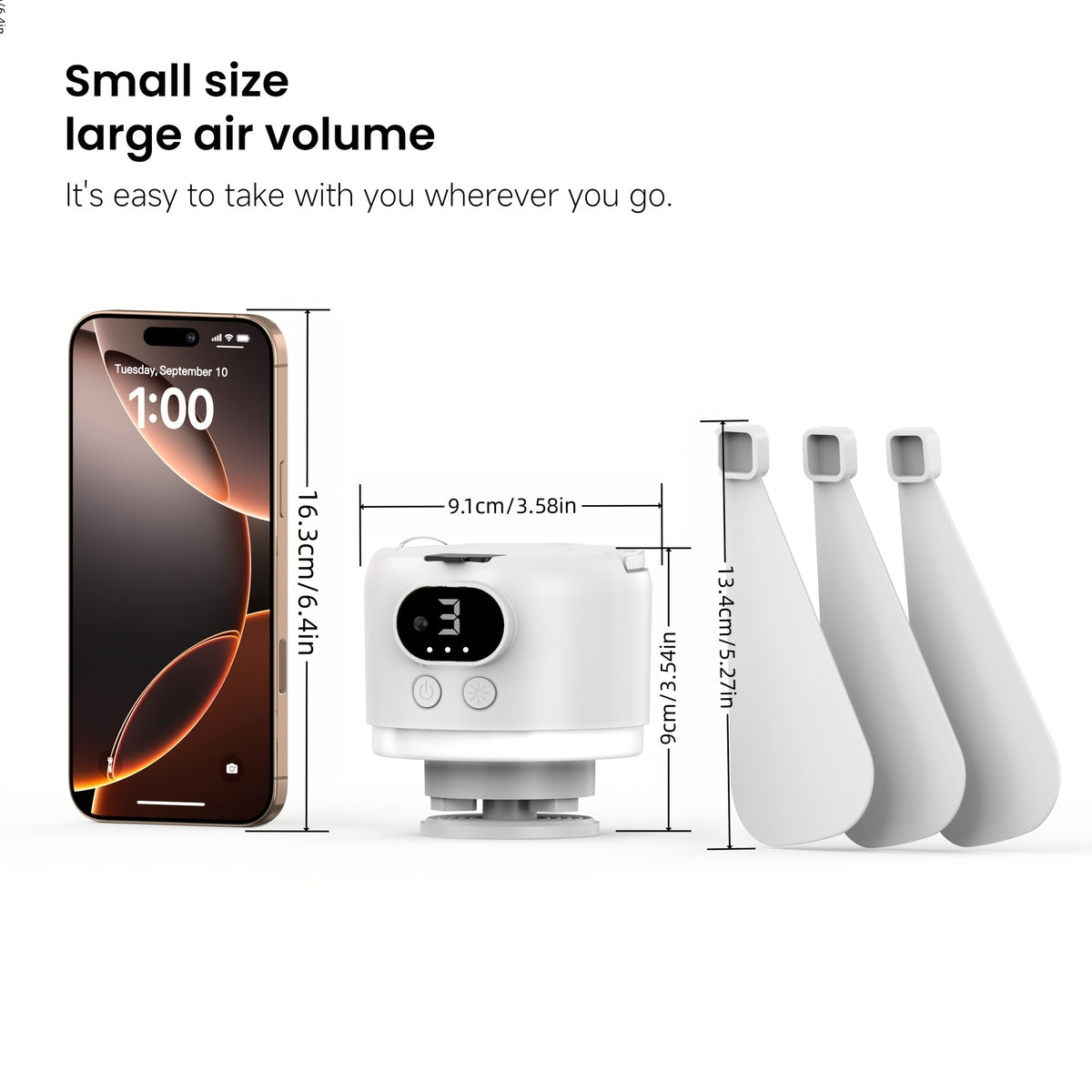 10400mAh Camping Ceiling Fan with Remote Control and LED Light, USB Rechargeable Tent Fan with Detachable Blades and Four Adjustable Speed Settings