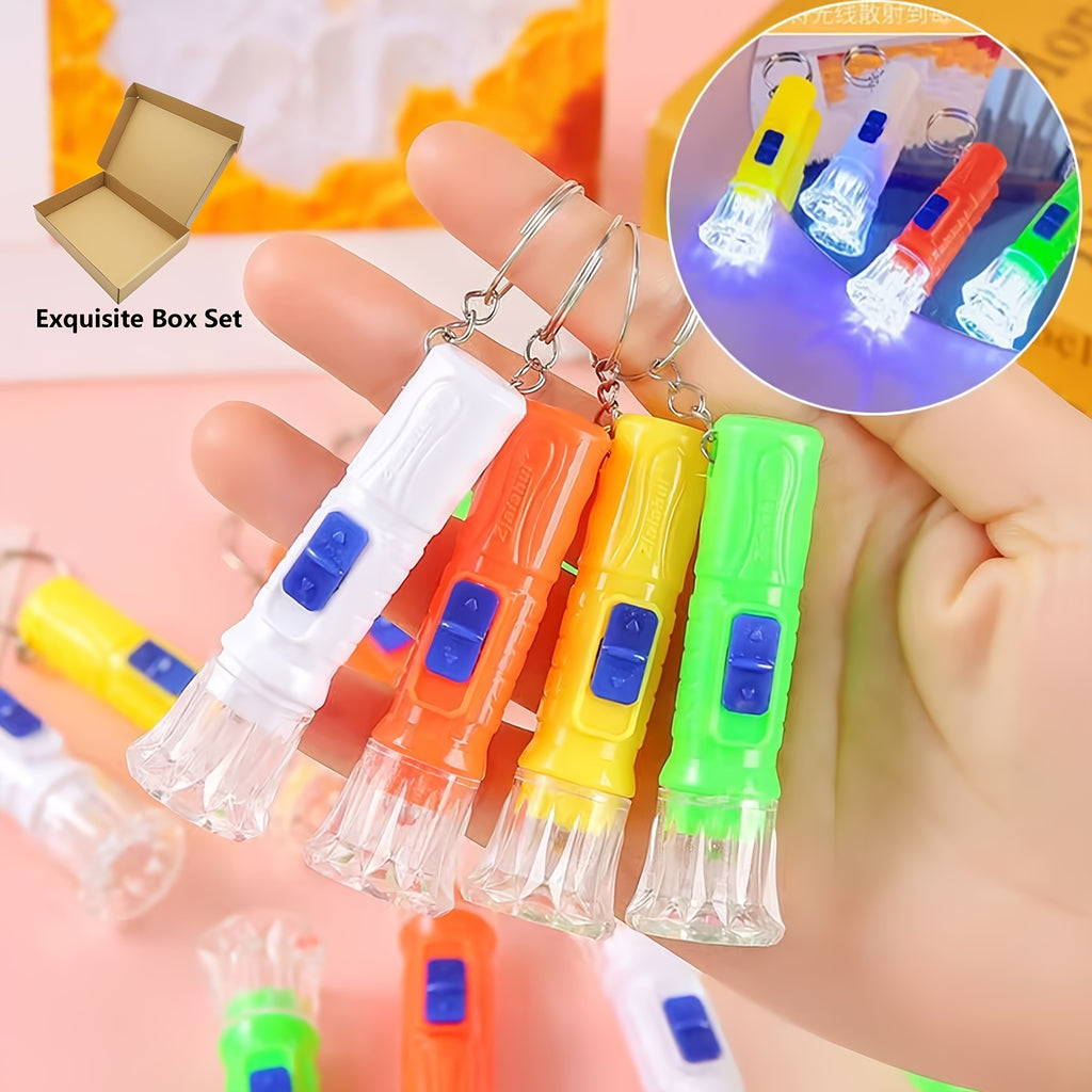Mini Flashlights Bulk 40-Pack in Assorted Colors, 40-Lumen Pocket Lights with Included Button Batteries for Party Favors and Holiday Gifts