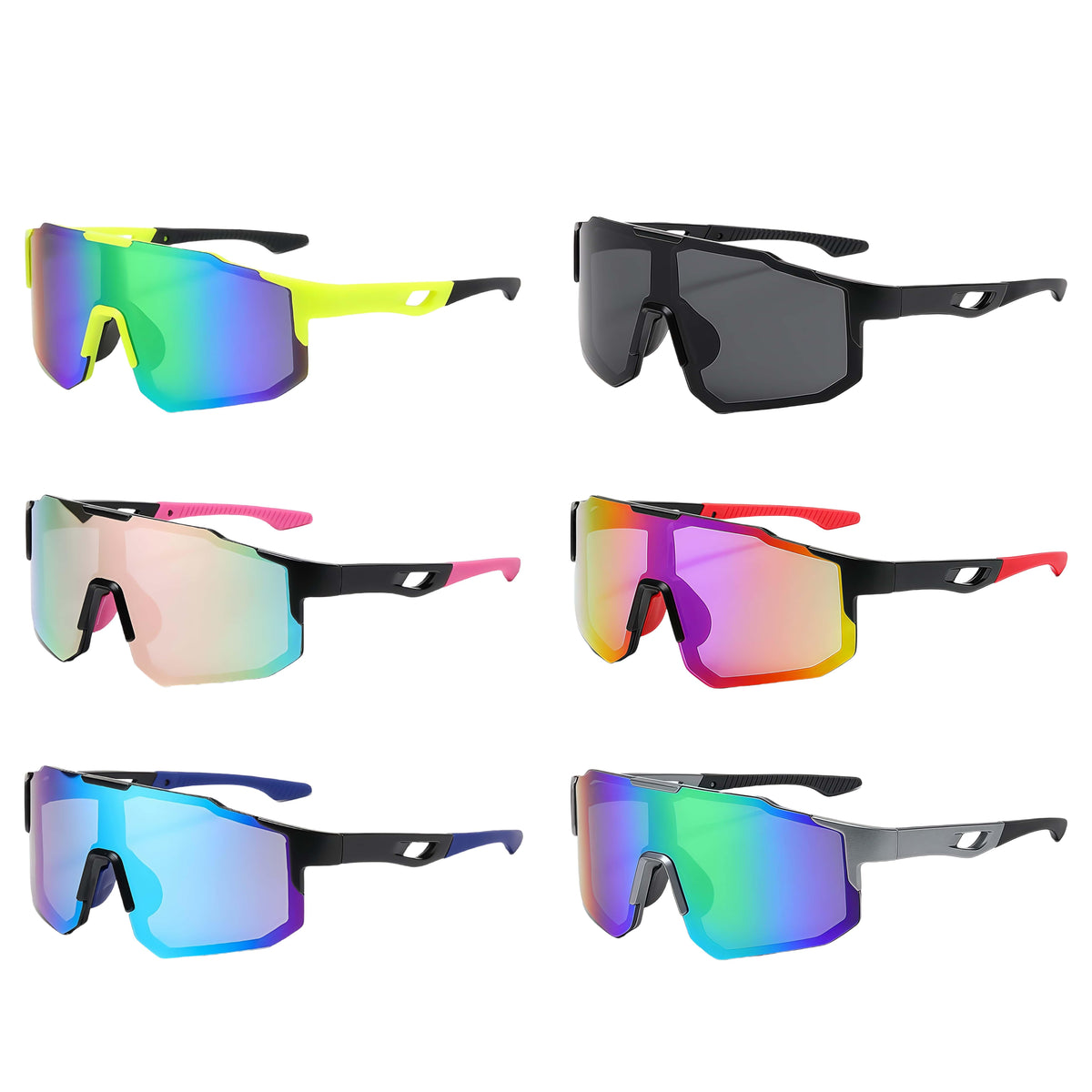 6-Piece Cycling Glasses Set for Men and Women, Outdoor Sports Eyewear with Eight Style Combinations for Mountain Biking and Everyday Rides