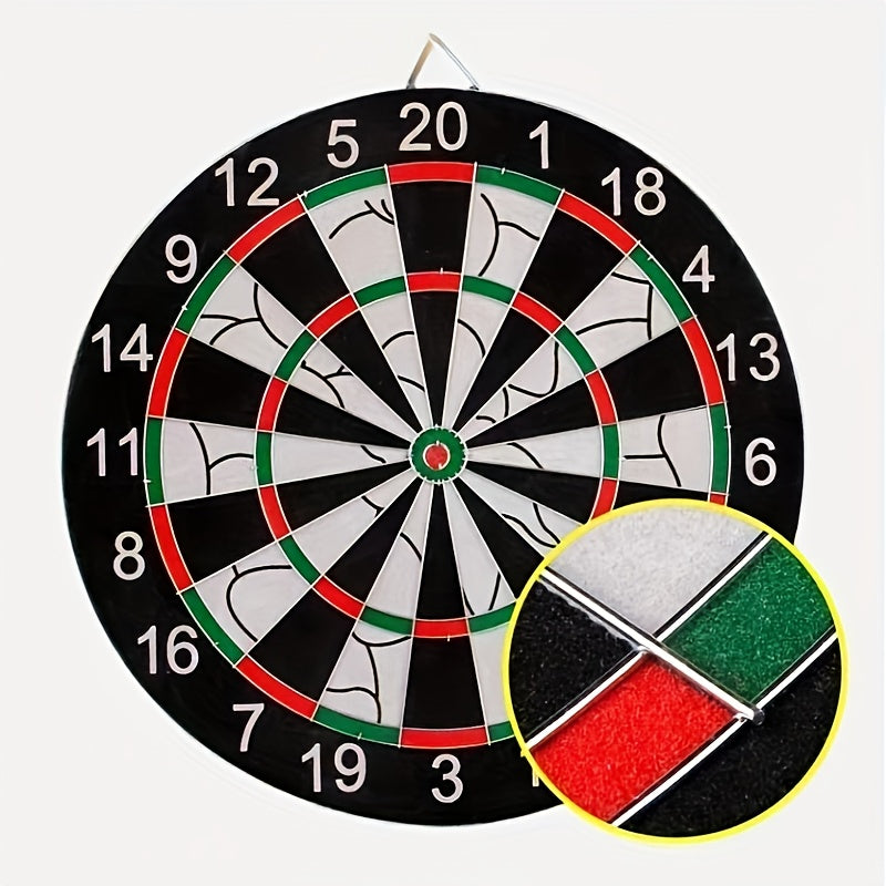 17-Inch Double-Sided Dartboard Set with 12 Darts for Casual Games