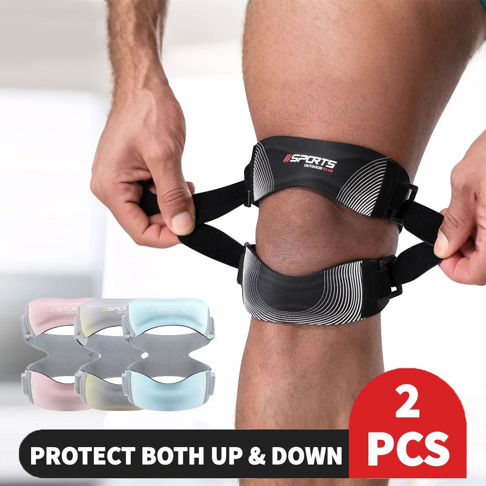 Compression Knee Brace Set, 2-Piece Adjustable Support for Women and Men, Fitness Equipment for Running, Basketball and Weightlifting