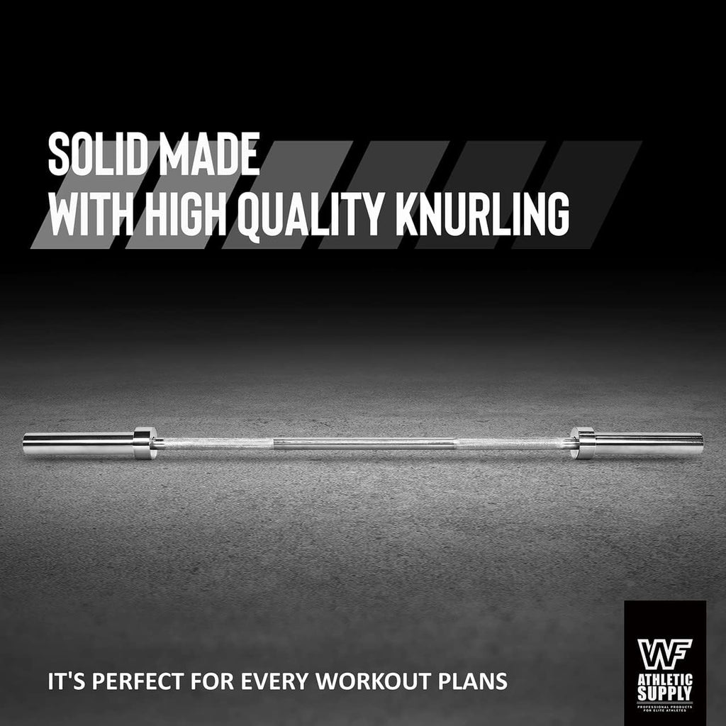 5-Foot Barbell Bar for 2-Inch Weight Plates, CAPHAUS 25 lb Black Weightlifting Bar for Strength Training and Home Gym Workouts