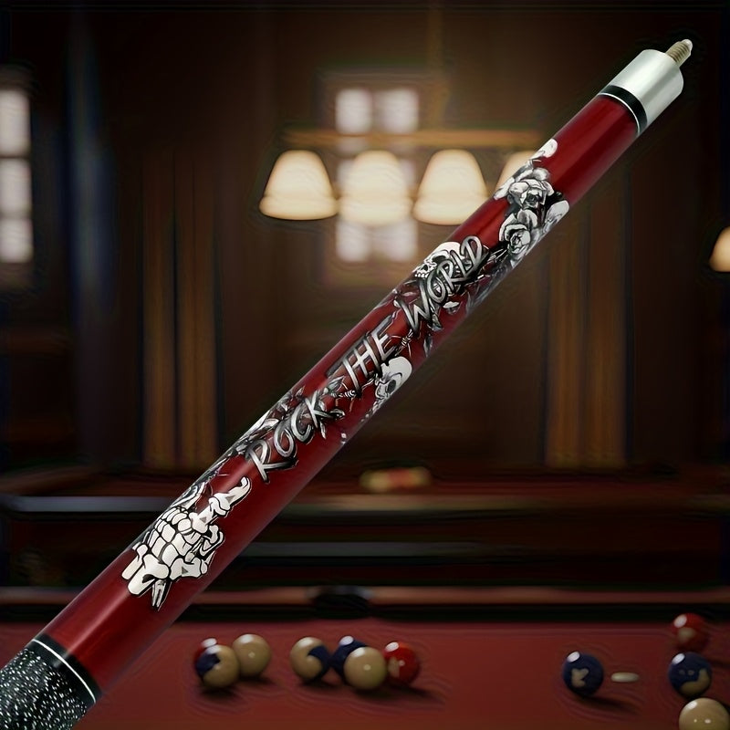 Maple Snooker Cue 58-Inch 20oz with Skull Theme, Accessory-Included Options for Men and Women, Game Room Gear and Christmas Gift Ideas