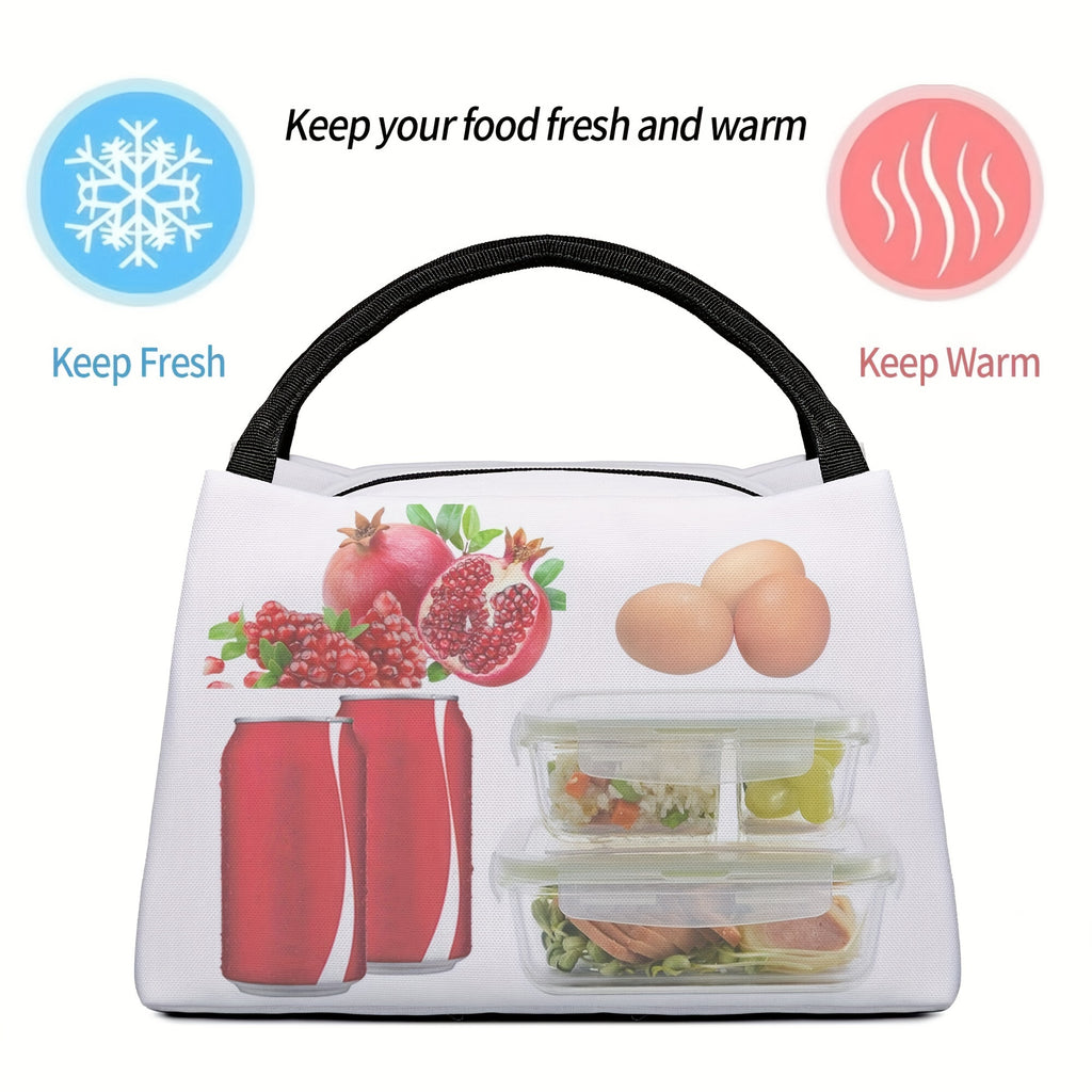 Mandala Dragonfly Insulated Cooler Bag, Reusable 11 x 6.5 x 7 Inch Lunch Carrier for Office Meals, Picnics, Beach Outings and Everyday Use