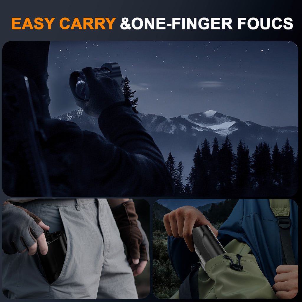 1080P Night Vision Monocular with 2-Inch Screen, 10X Digital Zoom, 5W Infrared and 2700mAh Rechargeable Battery for Hunting and Wildlife Observation