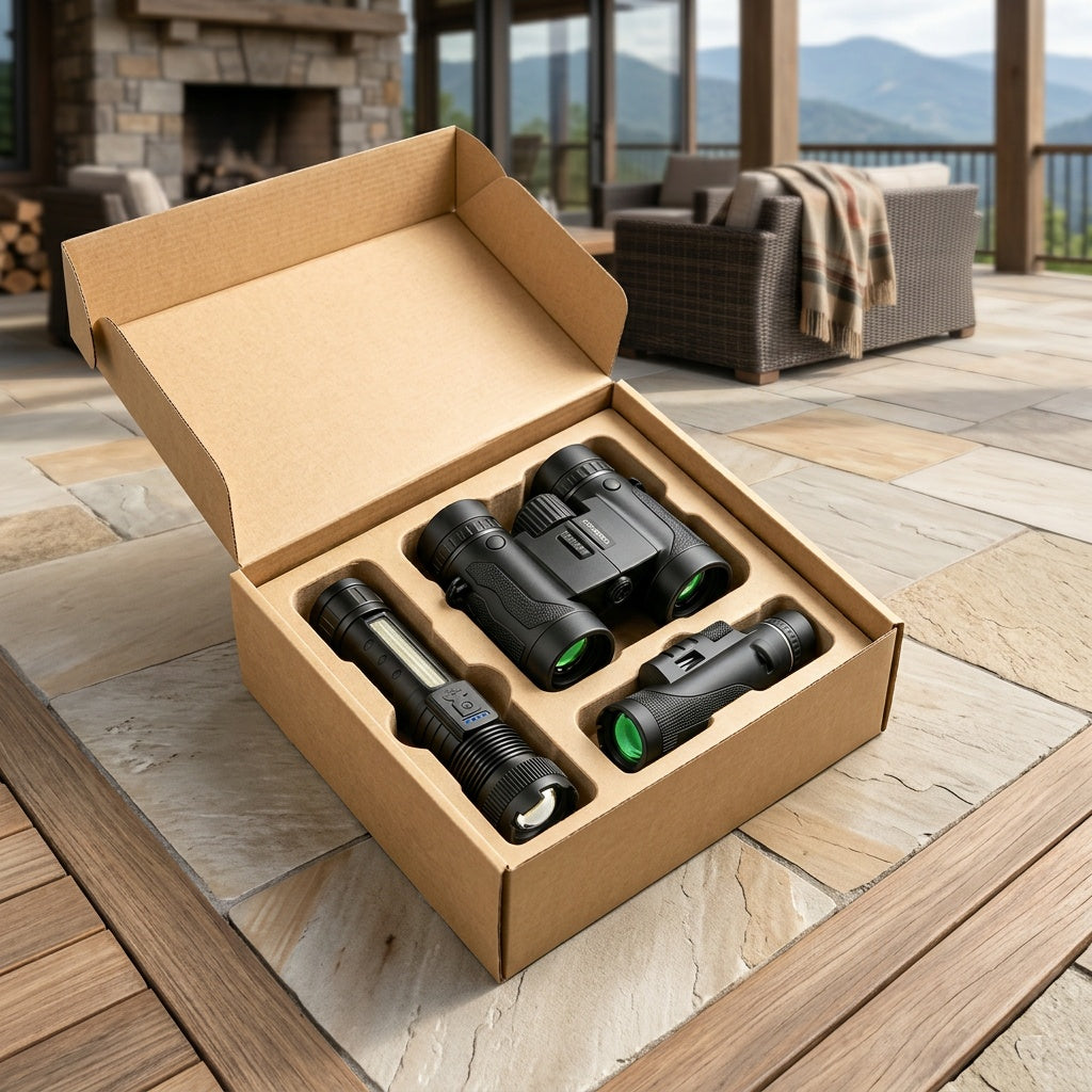 10x50 Monocular Telescope Kit with Flashlight, Lightweight HD Prism Optics and Green-Coated Lenses for Bird Watching, Hunting and Outdoor Exploration
