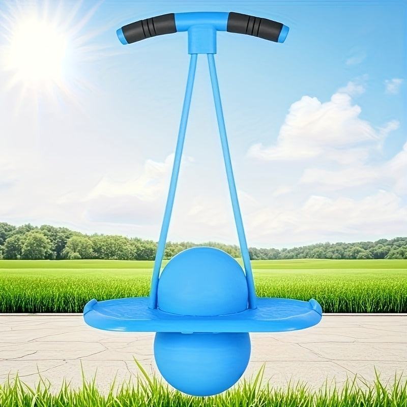Fitness Bounce Ball with Flexible Handle, High-Elasticity Battery-Free Exercise Equipment for Outdoor Fun in Purple, Red or Blue