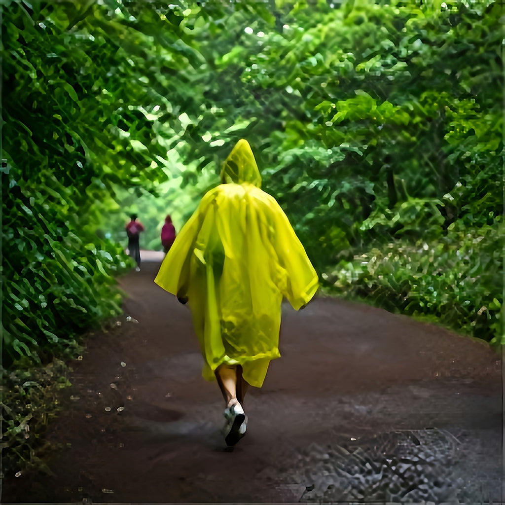 Disposable Emergency Raincoats 3-Pack with Keychain, Mixed-Color Lightweight Portable Rainwear for Hiking, Outdoor Sports and Amusement Park Days