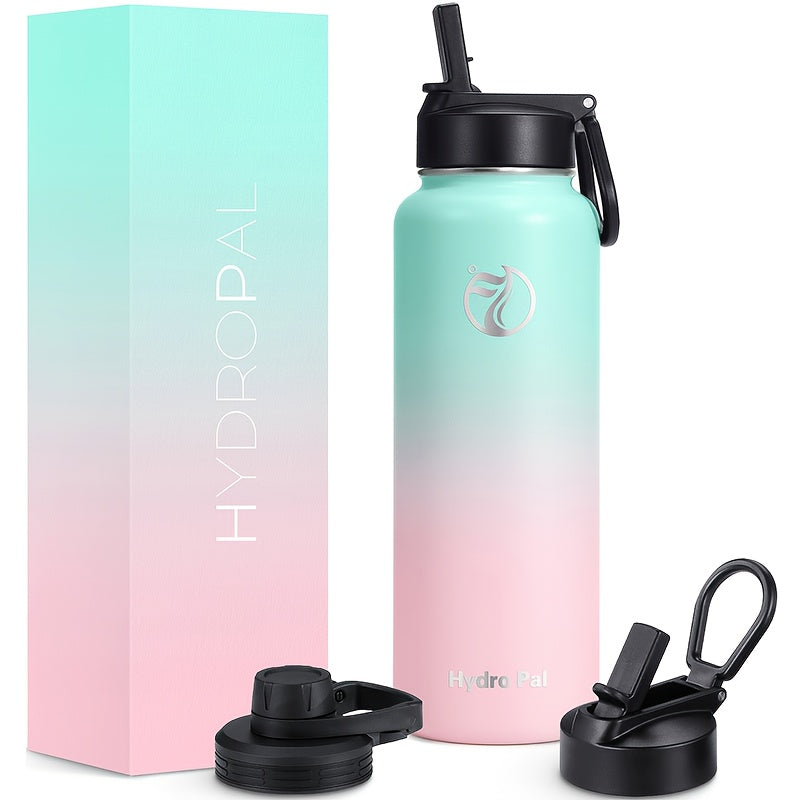 40 oz Insulated Stainless Steel Water Bottle with Chug and Straw Lids
