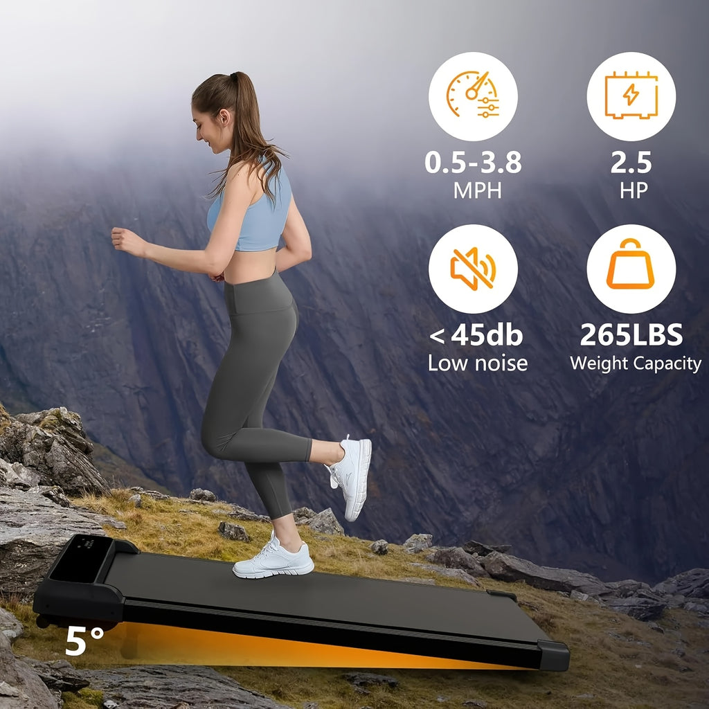 4-in-1 Walking Pad Under-Desk Treadmill in Black-C7, Portable Compact Folding Walking Machine with LED Display for Home Office and Home Gym