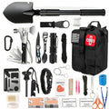 Outdoor Survival Gear Kit with Fire Starter, Compass and Multi-Tools for Camping, 13-in-1 or 258-in-1 Labeled Options and Gift Ideas