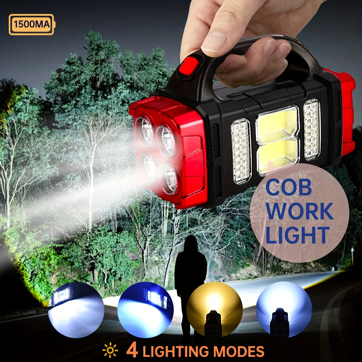 IP45 Solar LED Camping Light with Batteries Included, Rechargeable Portable Lantern and Flashlight Listing for Hiking and Outdoor Adventures