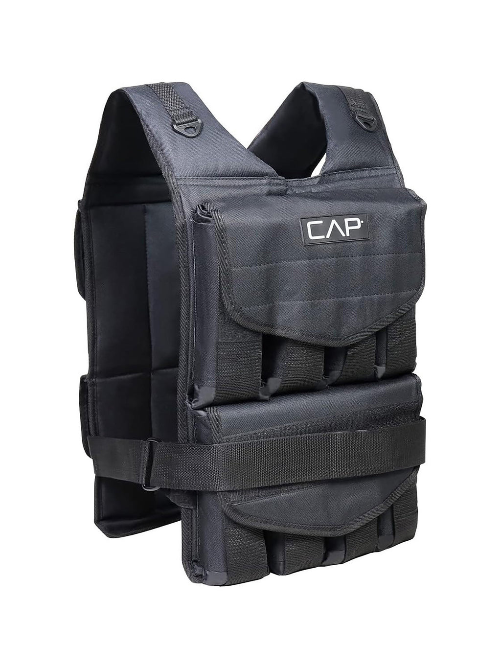 Adjustable Weighted Vest 40 lb with Included Removable Weights, Black Regular-Length Fitness Equipment for Men's and Women's Strength Training