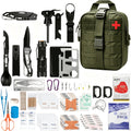 255-Piece Survival First Aid Kit with MOLLE-Compatible Bag and Emergency Tent, Outdoor Preparedness Gear for Hiking and Earthquake Planning