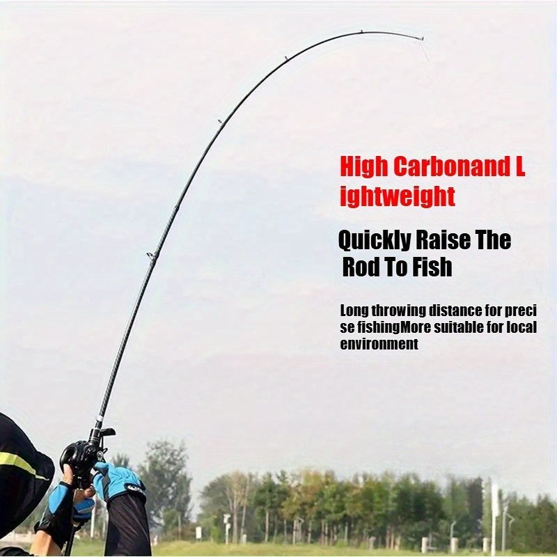 Two-Piece Carbon Fishing Rod, 180 cm Lightweight Lure Rod with Wooden Straight Handle and Listed M Tuning for Recreational Angling