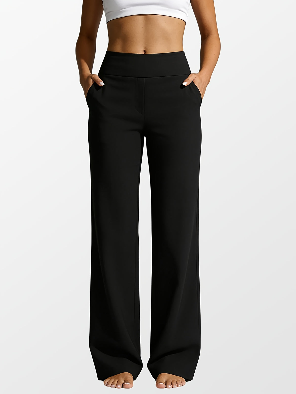2-Piece Women's High-Waisted Straight-Leg Yoga Pants Set