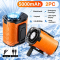 199-Speed Portable Waist Fan with 5000mAh Battery, Listed 18000 RPM Brushless Motor and LED Power Display for Camping, Fishing and Outdoor Work