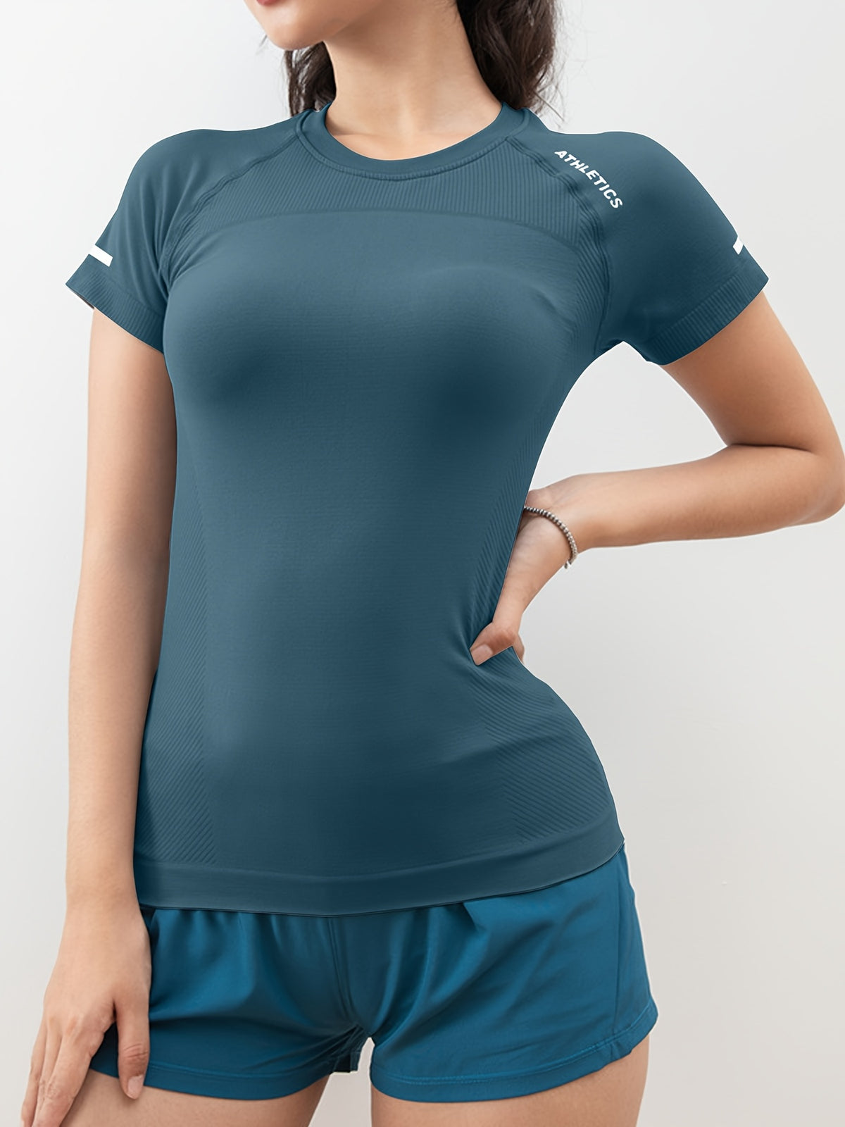3-Pack Women's Workout T-Shirts for Running and Yoga, Short-Sleeve Crew-Neck Letter Print Athletic Tops in Four Color Combinations