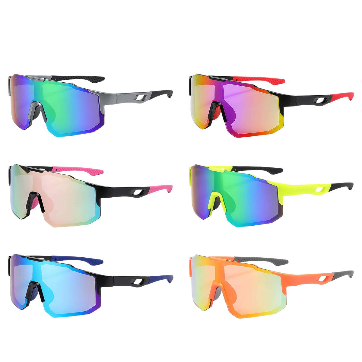 6-Piece Cycling Glasses Set for Men and Women, Outdoor Sports Eyewear with Eight Style Combinations for Mountain Biking and Everyday Rides