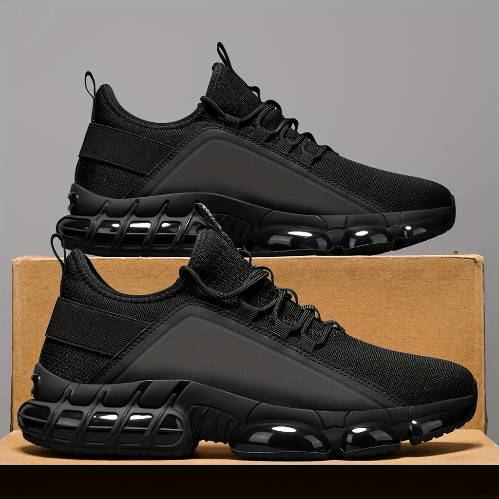 Men's Air Cushion Running Shoes, Lightweight Breathable Fabric Low-Top Sneakers for Gym Training, Everyday Walking and Casual Wear