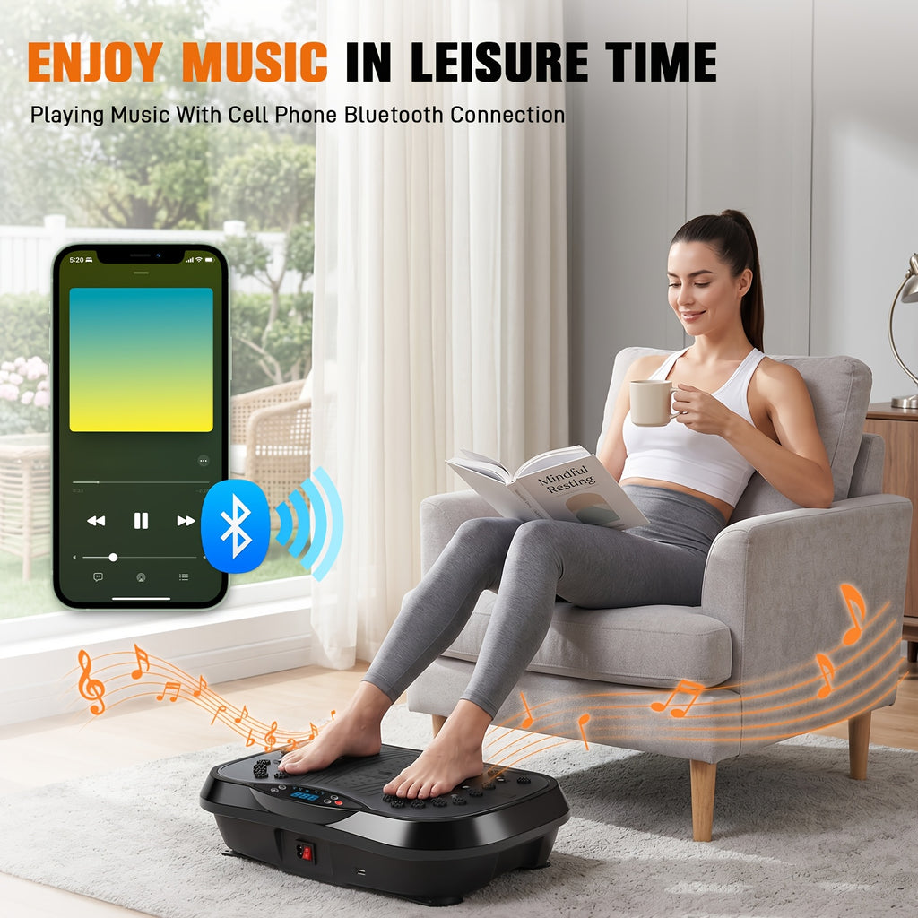 200W Vibration Plate Exercise Machine for Home Gym, 9 Programs and 100 Speed Levels with Remote, Compact Fitness Platform Rated to 330 lb