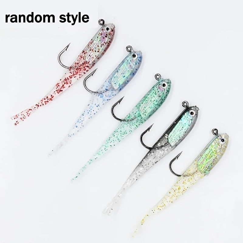 30-Piece Assorted Soft Fishing Baits with Hooks