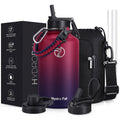 64 oz Insulated Water Bottle, Large Stainless Steel Double-Wall Vacuum Hydration Jug with Carry Grip for Office, Outdoor Days and Travel in Seven Designs