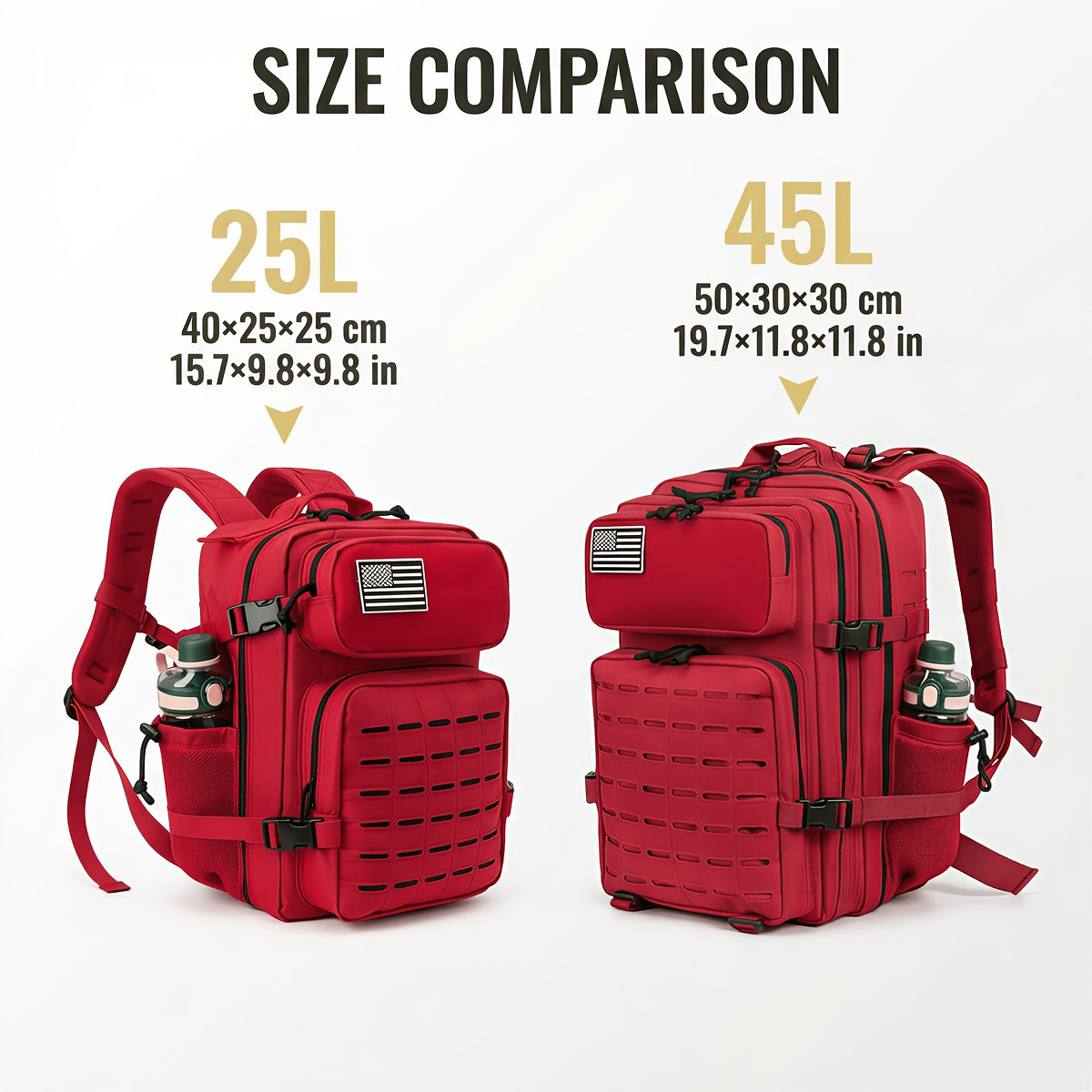 25L or 45L Travel Backpack with MOLLE-Style Webbing
