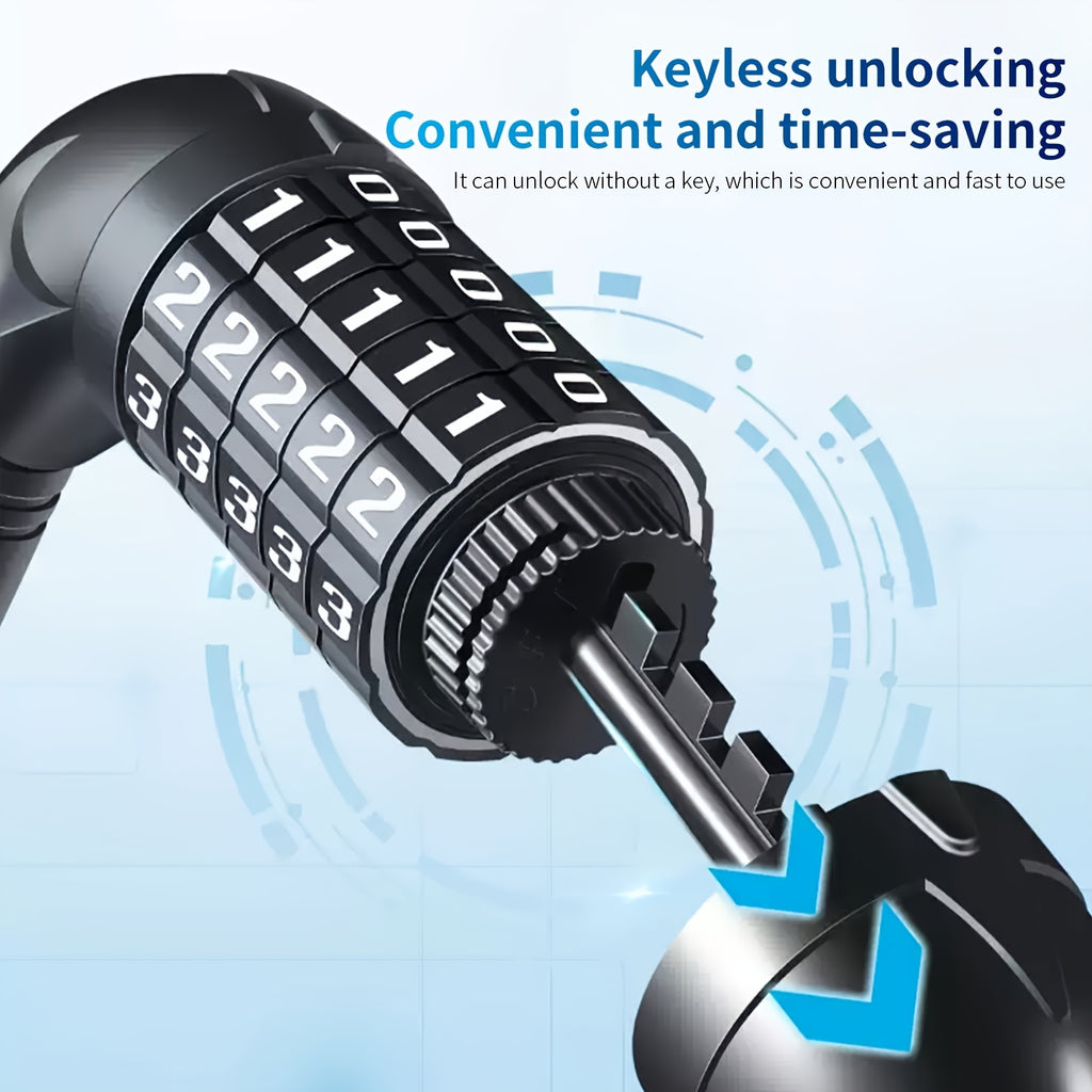 5-Digit Combination Bike Lock by TOSUOD, Coiled Cable in 49.21 or 59.06 Inch Options for Bicycles, Scooters and Motorcycle Parking
