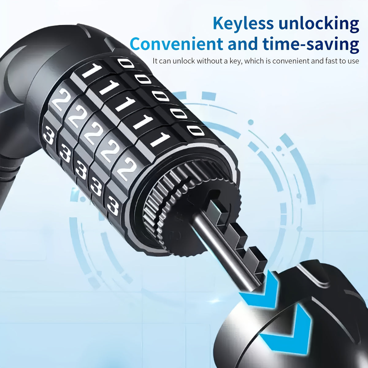 5-Digit Combination Bike Lock by TOSUOD, Coiled Cable in 49.21 or 59.06 Inch Options for Bicycles, Scooters and Motorcycle Parking