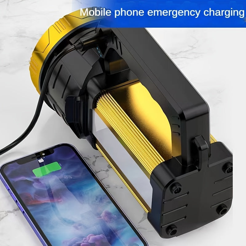 2400mAh Rechargeable LED Flashlight with Zoom and Adjustable Brightness, Portable Handheld Outdoor Light in Single or Two-Piece Options