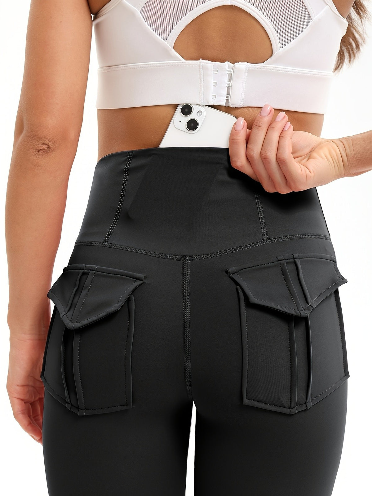 Nylon Spandex Biker Shorts 5-Pack for Women, High-Waist Stretch Workout Shorts with Two Back Pockets for Yoga, Running and Casual Wear