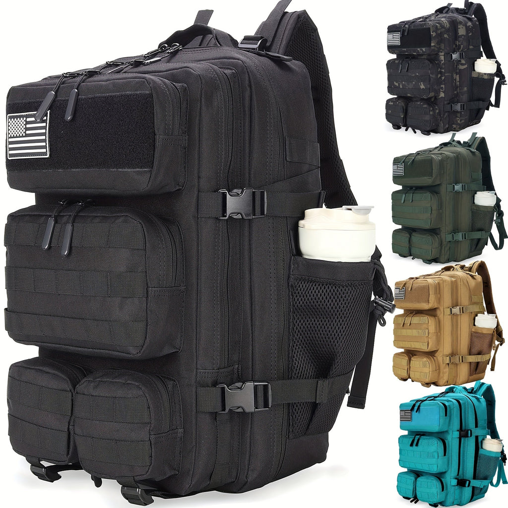 Army Green Hiking Backpack with Listed 13.21-Gallon Capacity, Unisex Outdoor Daypack for Camping Trips, Travel and Sports Outings