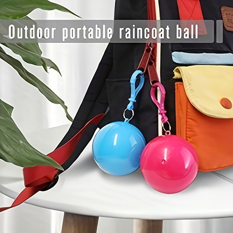Disposable Emergency Raincoats 3-Pack with Keychain, Mixed-Color Lightweight Portable Rainwear for Hiking, Outdoor Sports and Amusement Park Days