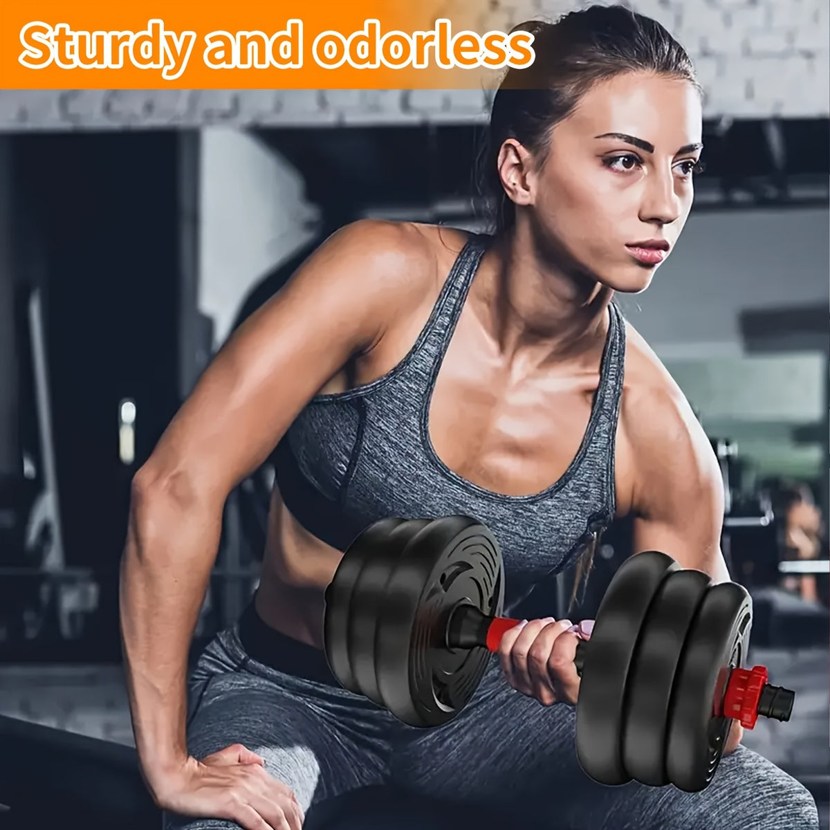 4-in-1 Dumbbell Set with Adjustable Weights, Barbell, Kettlebell and Push-Up Stand Modes, 20 lb or 44 lb Options for Home Gym Strength Training