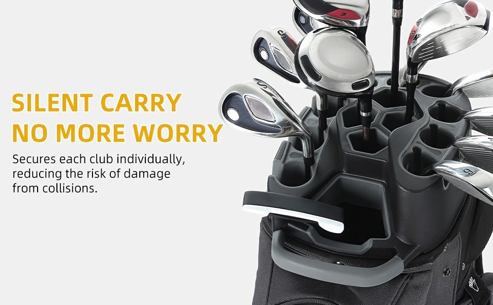Golf Cart Bag with 14-Way T-Lock Club Divider, 8 Storage Pockets and Rain Cover, Padded Shoulder Strap and Cart Strap Pass-Through for Organized Rounds