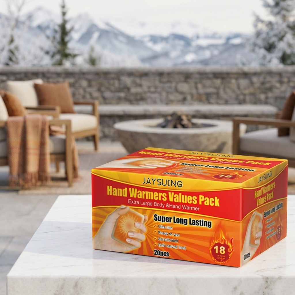 Odorless Hand Warmers 20-Pack with Listed 10-Hour Warmth, Portable Breathable Warmers for Winter Travel and Cold-Weather Outdoor Activities