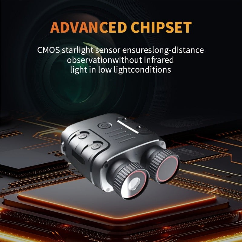 2.5K Night Vision Binoculars with 10x Zoom and 2.4-Inch Display, Photo and Video Capture for Wildlife Observation, Hunting and Ranch Monitoring
