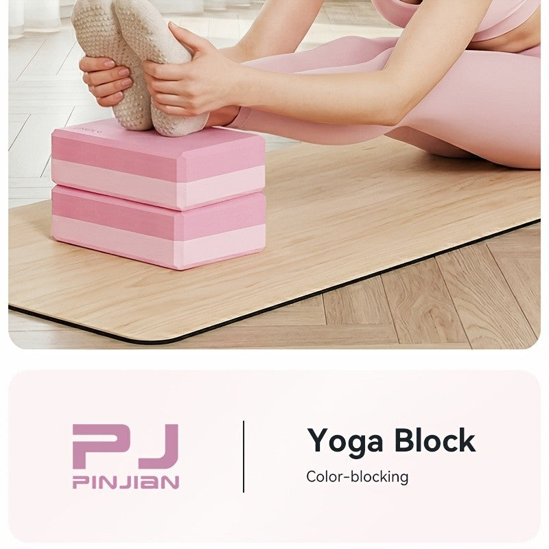 2-Piece Color-Block EVA Yoga Mat Set for Stretching, Pilates and Home Workouts