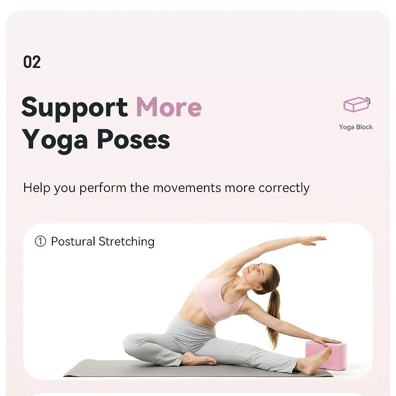 2-Piece Color-Block EVA Yoga Mat Set for Stretching, Pilates and Home Workouts