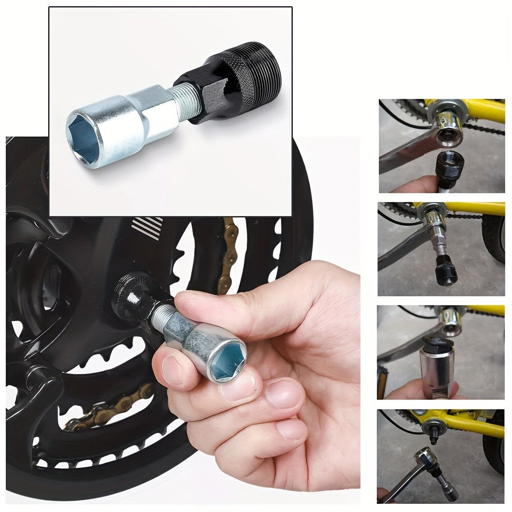 Bicycle Repair Tool Kit with Chain Whip, Chain Breaker, Crank Puller and Freewheel Remover, Listed 10-Piece Steel Set for Home Bike Maintenance