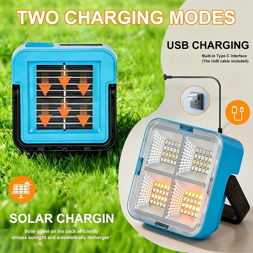 IP45 Solar LED Camping Light with Batteries Included, Rechargeable Portable Lantern and Flashlight Listing for Hiking and Outdoor Adventures