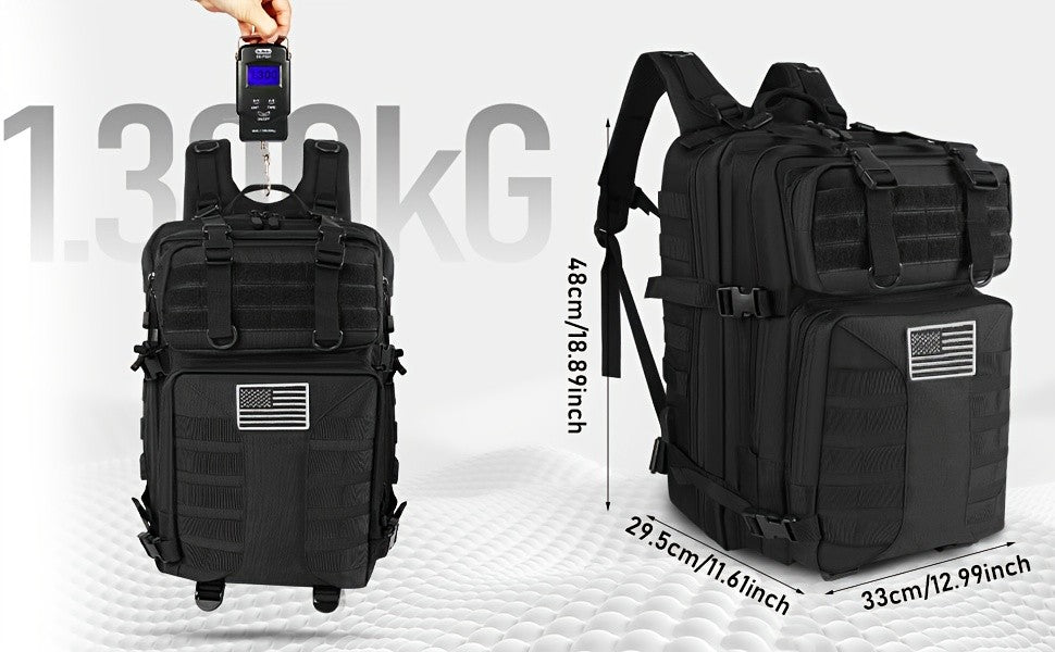 13.21-Gallon Tactical Backpack for Outdoor Travel, Unisex Large-Capacity Pack with Selectable Colors and Separate Small Bag Options for Everyday Adventures