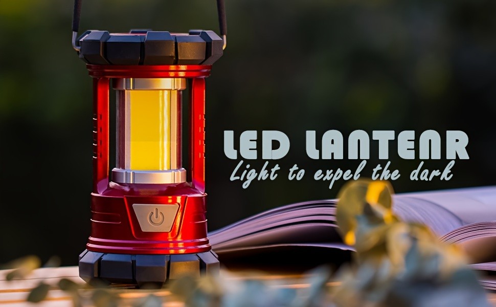 3-Mode Rechargeable Camping Lanterns 2-Pack with Phone Charging, LED Portable Lights with Listed 1500LM Output for Campsites and Power Outages