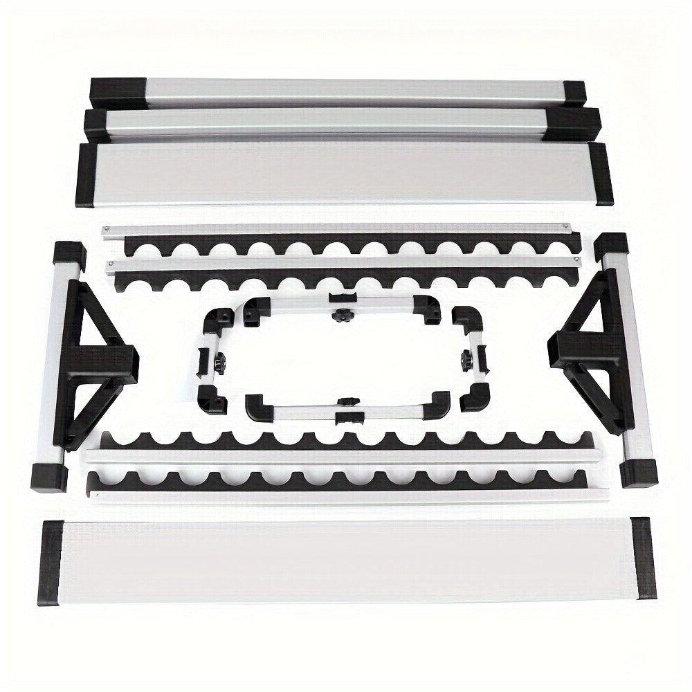 24 Rod Portable Fishing Rod Rack with Aluminum Alloy Frame, Cushioned Holders and Carry Handle for Upright Garage or Cabin Pole Storage