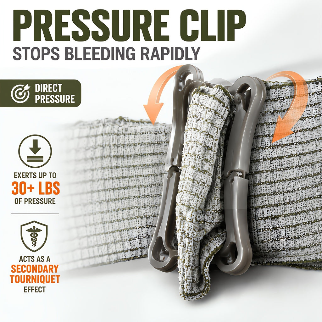 4-Inch Emergency Trauma Bandages, Vacuum-Sealed First Aid Supply Refills in 3-Pack or 6-Pack Options for Home and Outdoor Preparedness