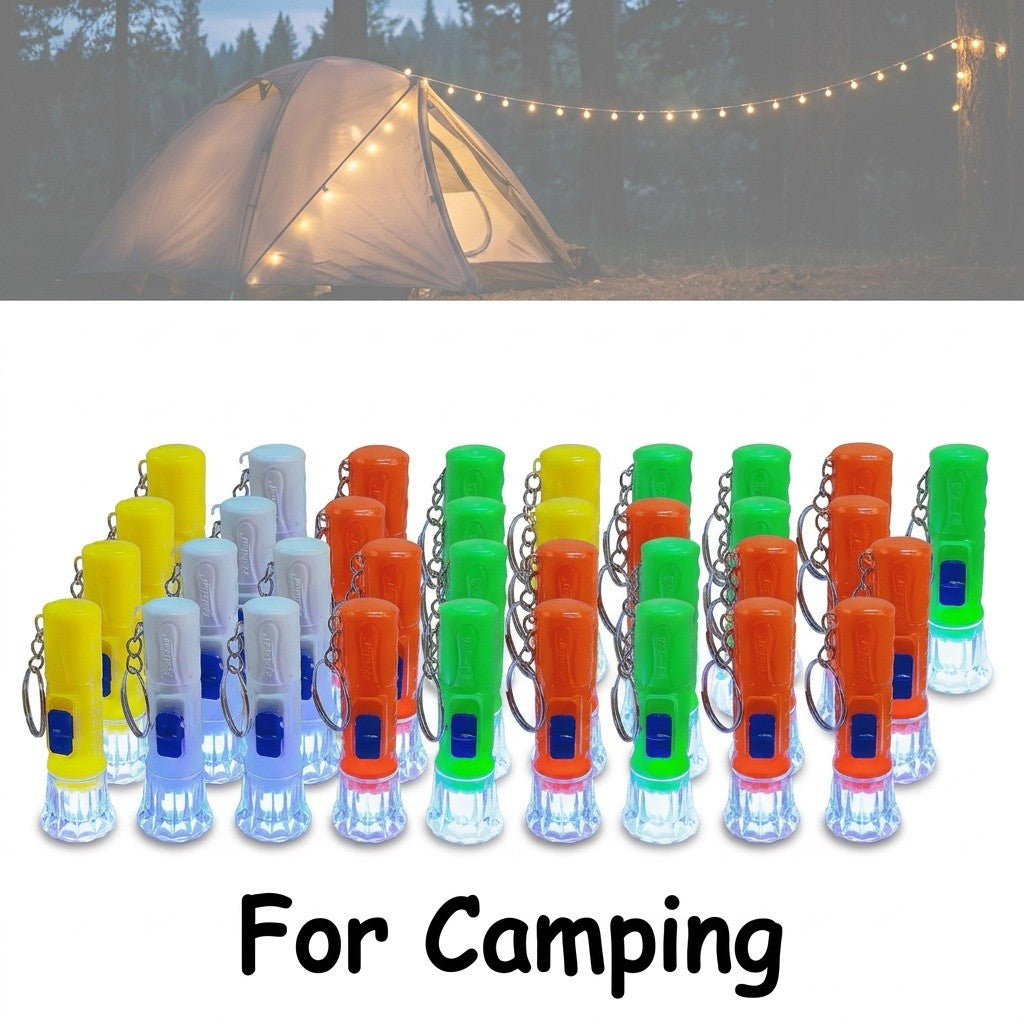 Mini Flashlights Bulk 40-Pack in Assorted Colors, 40-Lumen Pocket Lights with Included Button Batteries for Party Favors and Holiday Gifts