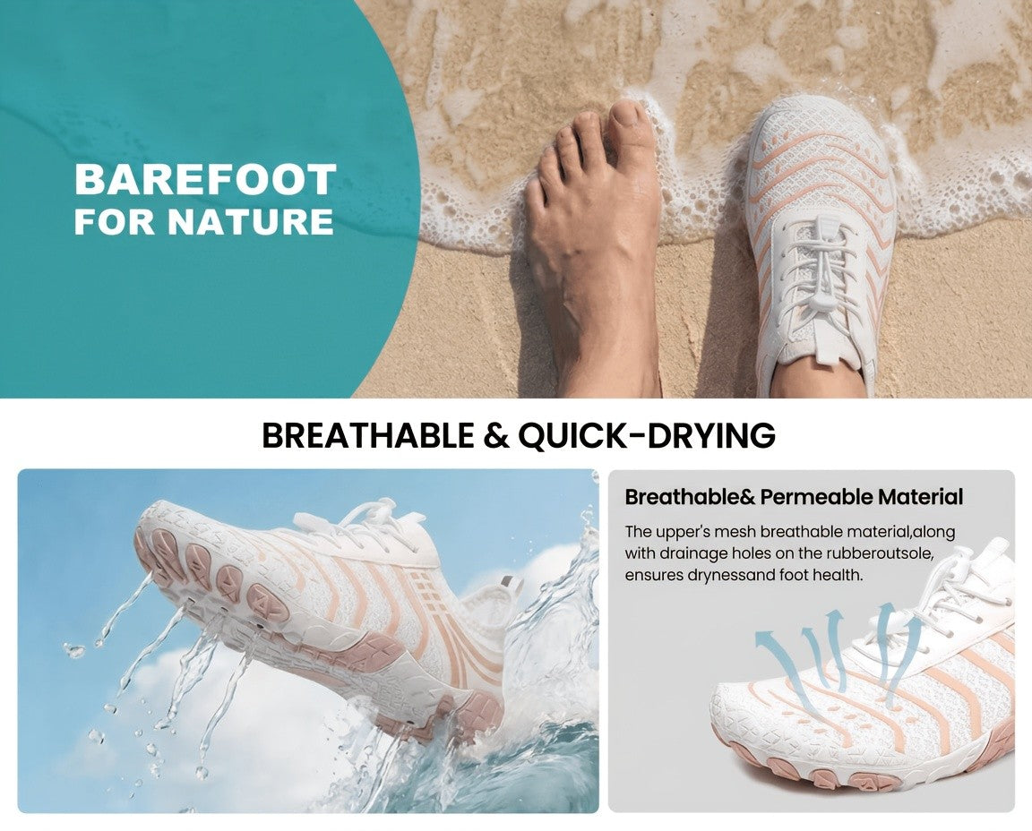 Barefoot Hiking Water Shoes for Women and Men, Wide Toe Box Breathable Non-Slip Footwear for Walking, Running and Swimming in Six Colors